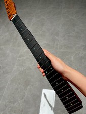 Stainless Ebony Jumbo Frets 22Fret Roasting flame Maple Electric guitar Neck