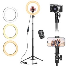 RING LIGHT WITH TRIPOD STAND & PHONE HOLDER TALL 182 CM 10 INCH LED RINGLIGHT