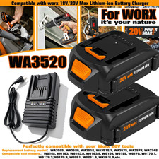 2pack 20V For WORX Lithium-ion Battery 20Volt WA3520 WA3525 WA3575 WG155/Charger