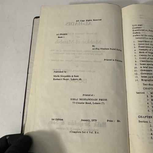 Al-Hadis Mishkat-ul-Masabih Vol 1 Fazlul Karim 1979 Lahore 1st Edition - Imagen 8 de 10