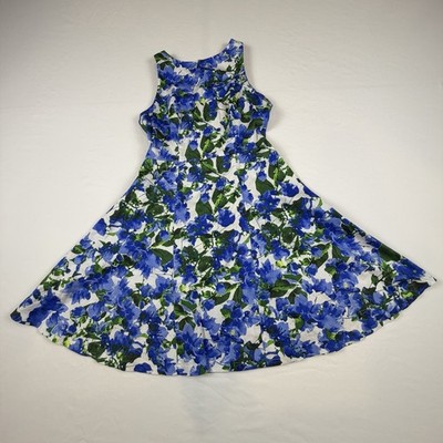 Milly Design Nation Blue Floral Dress SZ 4 Easter, Dainty, Garden, Cottage Core