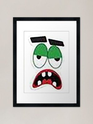 Monster, Monstergesicht, Reißzähne, gruselig gerahmtes Wandbild Poster Leinwanddruck Bild