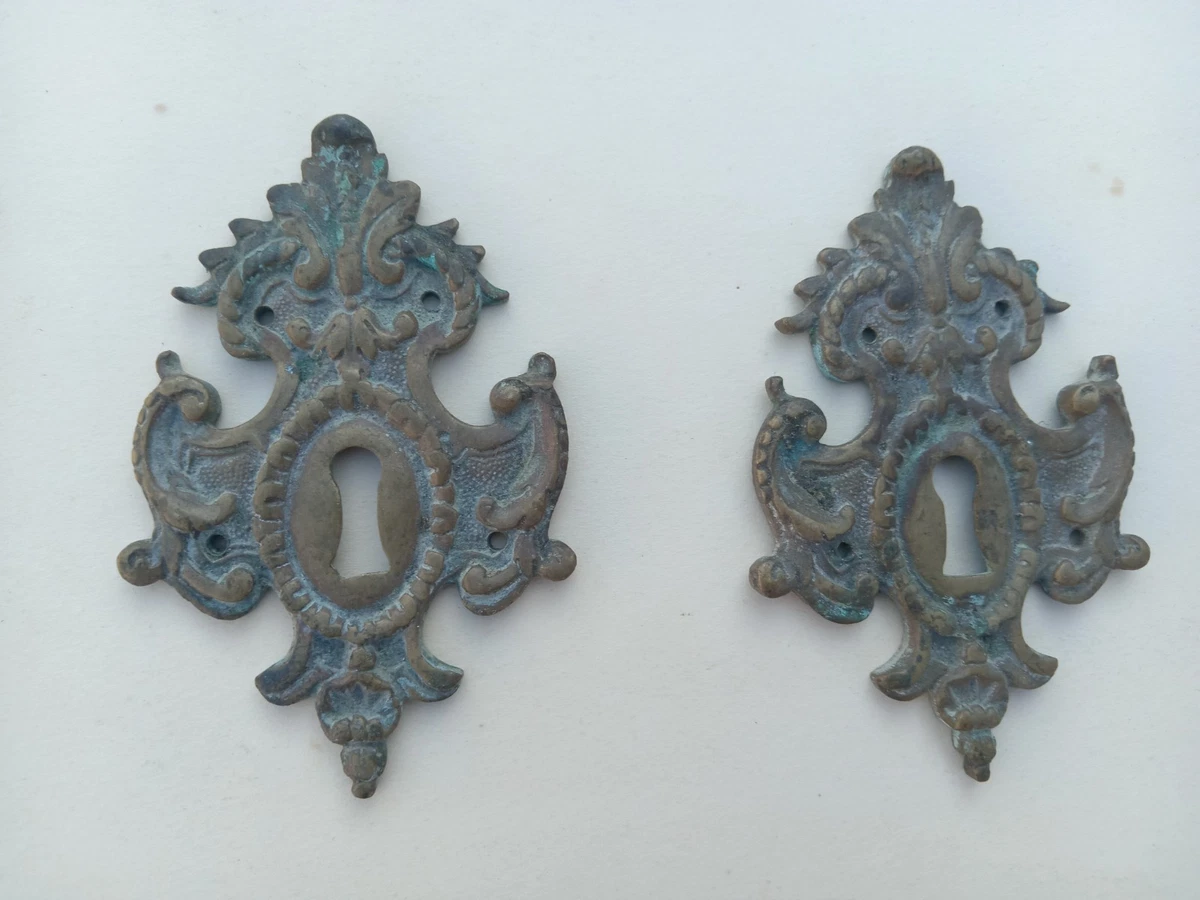 Lot De 3 Entrées De Serrure Laiton – Style Louis XV, 12,5 X 7,7 Cm, état Neuf
