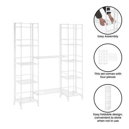 Convenience Concepts Xtra Storage 5-Tier Metal Folding Shelves in White - Picture 8 of 9