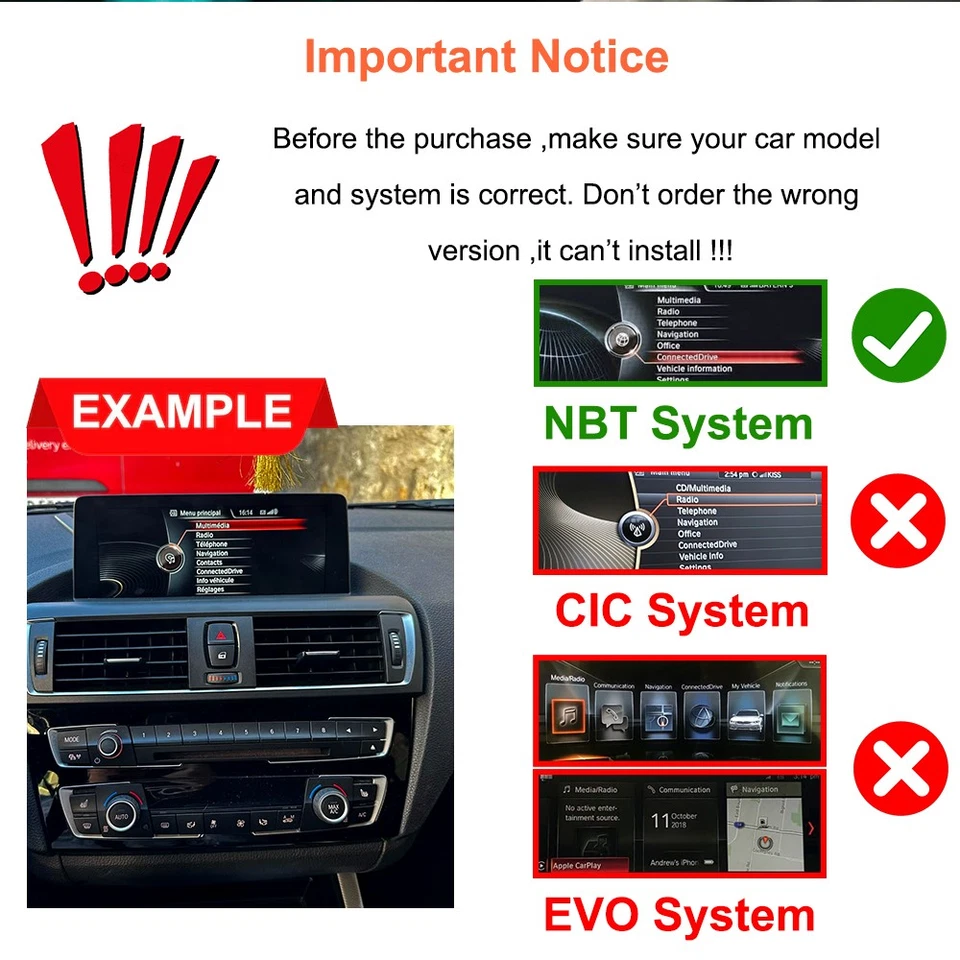 10.25" Touchscreen For BMW 1/2 Series F20 F21 F23 NBT System Carplay Mirrorlink - Photo 4/4