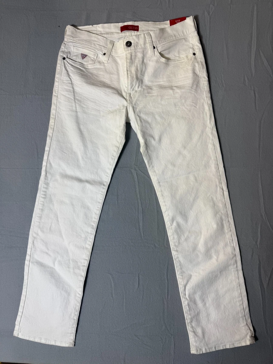 【ホワイト(WHT)】GUESS デニムパンツ ジーンズ (M)Slim Straight Denim Pants GUESS - 【ホワイト(WHT)】GUESS デニムパンツ ジーンズ (M)Denim