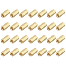 M4x12mm Brass Hex Coupling Nuts(Gold Tone, Pack of 28)
