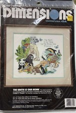Dimensions 1991 Counted Cross Stitch Kit The Earth Is Our Home 3700 Animals New