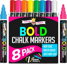 Liquid Chalk Markers for Blackboards - Bold Color Dry Erase Marker - Chalk Marke