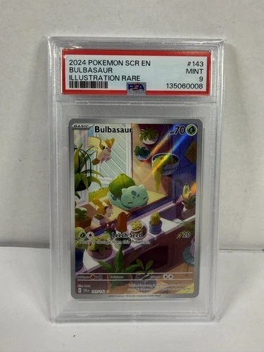 2024 Pokemon Bulbasaur Stellar Crown 143 Illustration Rare PSA 9
