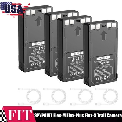 1-4PCS 7000mAh LIT-22 Battery for SPYPOINT Flex-M Flex-Plus Flex-S Trail Camera