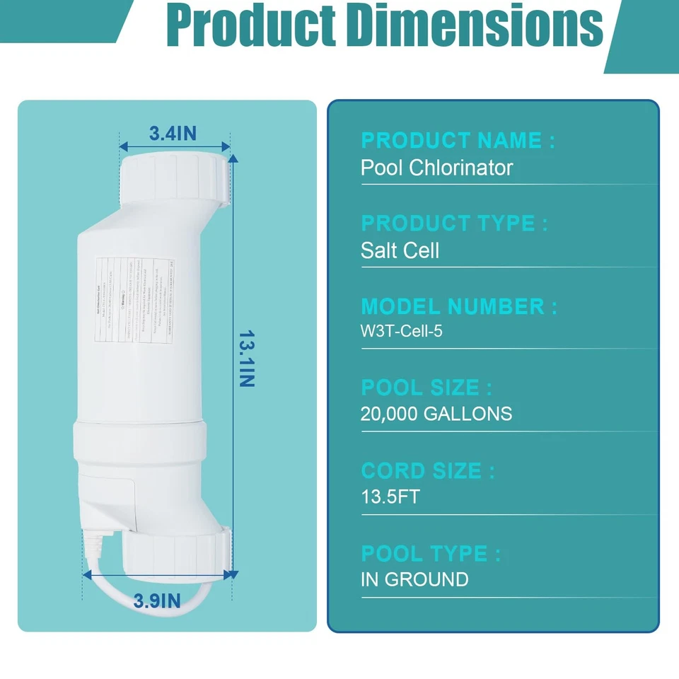 W3T-CELL-15 Salt ChIorination Cell Replaces Hayward T-Cell 15, T-CELL-15-SWP - Image 2 of 4
