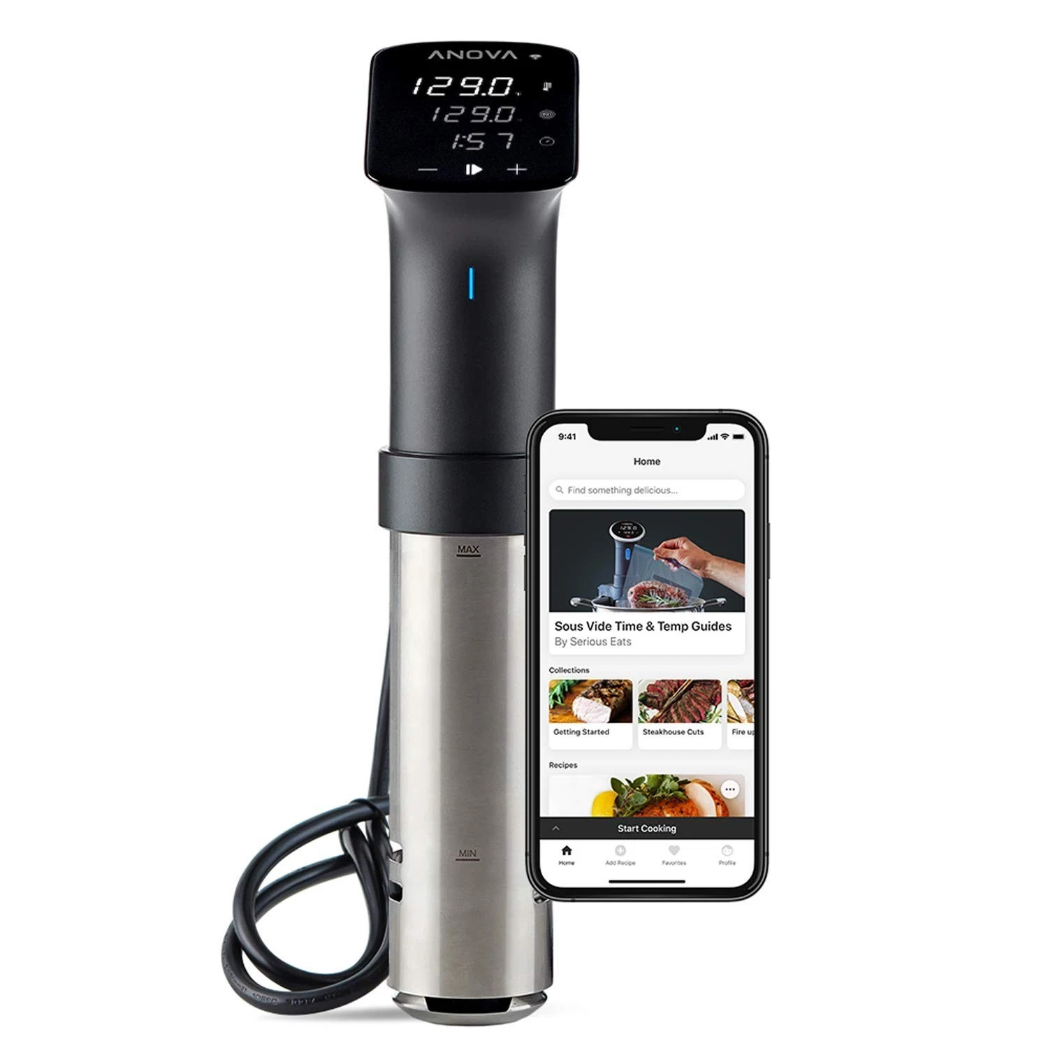 Anova Culinary Sous Vide Precision Cooker Pro, 1200 Watts, Black and Silver
Opens in a new window or