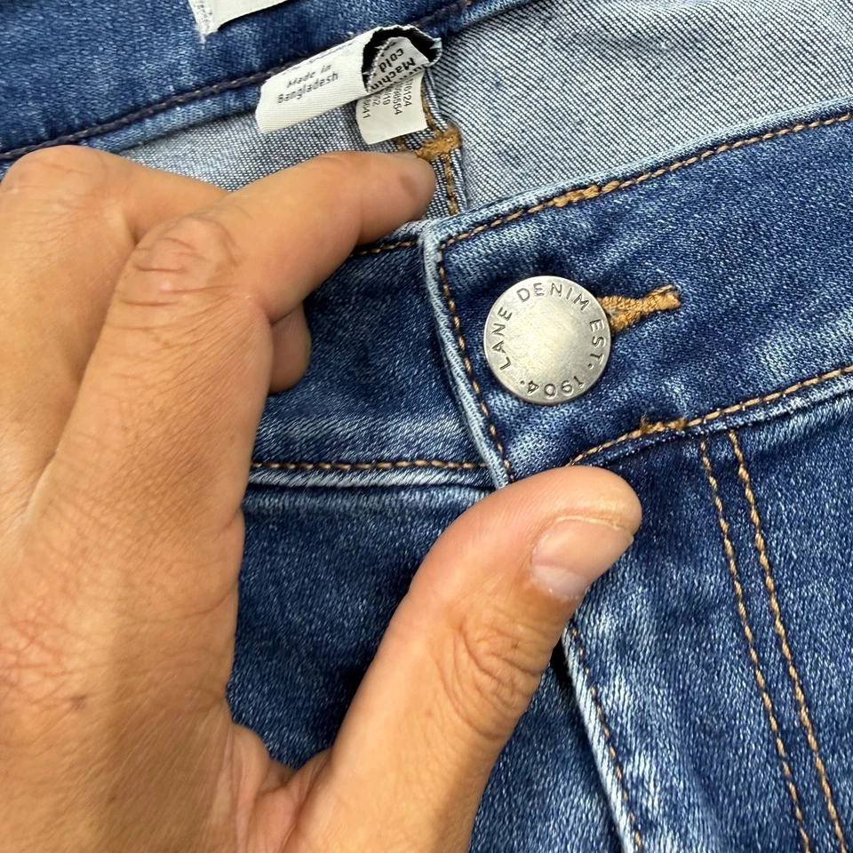 Pantalones de mezclilla para mujer Lane Bryant 20 azul mezcla de algodón calce regular recto Foto 3 de 4