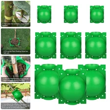 9Pcs Plant Rooting High Pressure Propagation Ball Root Grow Grafting Box Green