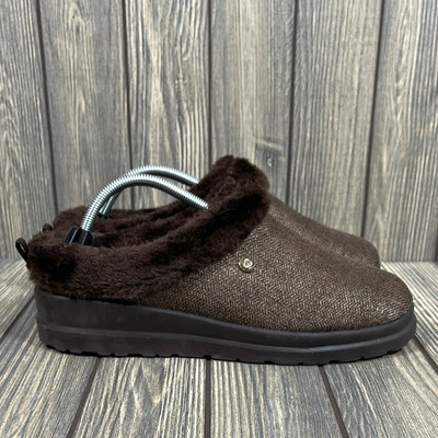 Bobs From Skechers Memory Foam Size 11 Cozy Brown Faux Fur Lined Slip-On Clogs BOBS Cozy Chill - Sleepy Spirits main image 4