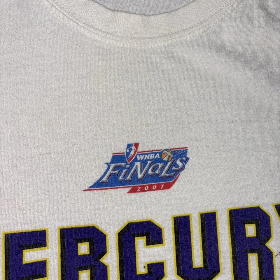 2007 WNBA 总决赛衬衫男式 3XL 白色独家系列 Mercury Shock 罕见 — 第 3/4 张图片