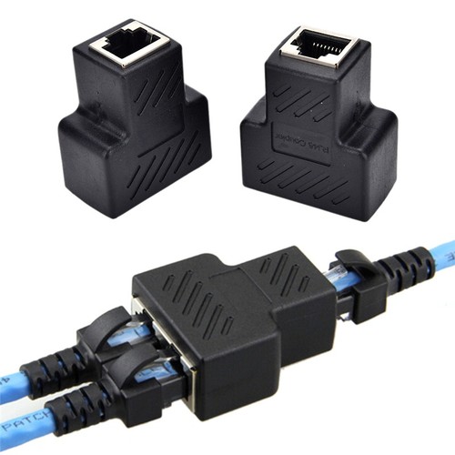 1 To 2 Ways RJ45 LAN Ethernet Network Cable Female Splitter Connector Adapter _j - Photo 8/12