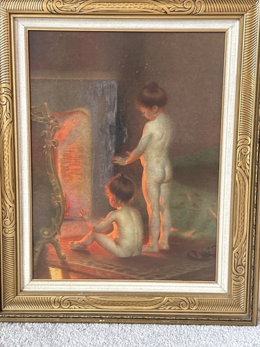 "Nach dem Bad" Gold gerahmter Kunstdruck von Paul Peel Bild 25" x 20" - Bild 24 von 24