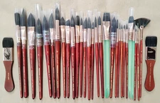 LOT OF 31 - Princeton Neptune Synthetic Squirrel Watercolor Paint Brushes - NEW!