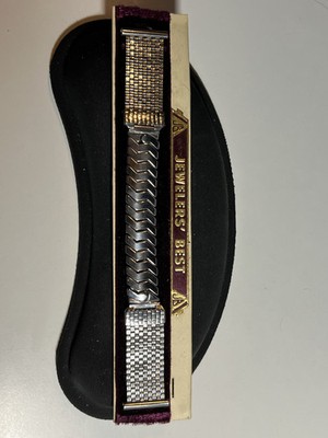 Vintage Men's JB 1/15 12KT Gold Cap Stainless Steel Mesh Watch Band 6  19mm