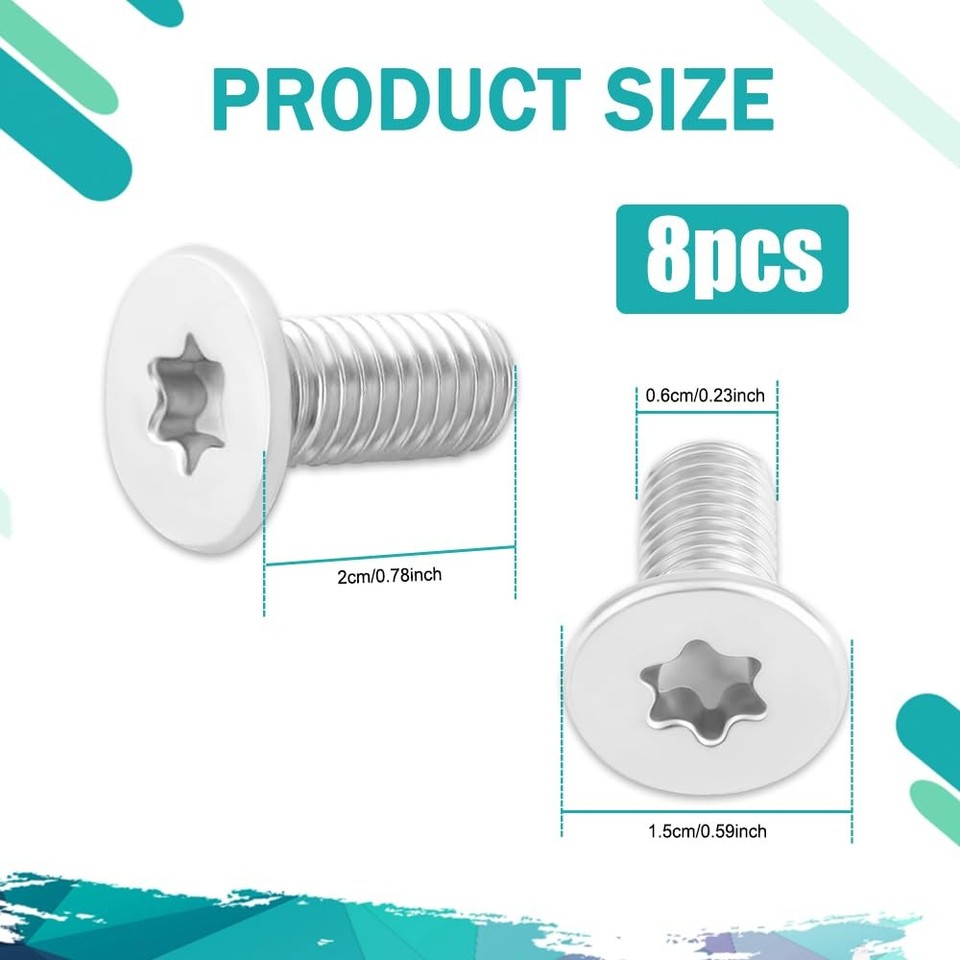 8PCS Brake Rotor Screw Set Stainless Steel Retaining Hardware for Buick ...