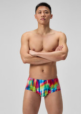 New Speedo Men's Club Training Printed 5" Swim Race Brief 32" 800518818