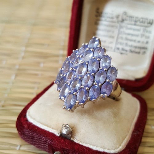 925 Sterling Silver Ring, Natural Tanzanite Gemstones Ring, Size L US 5.75 - Picture 6 of 9