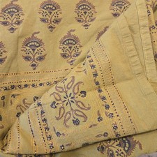Boho Block Print Tablecloth 86x86 Green Cotton India Cottagecore Floral
