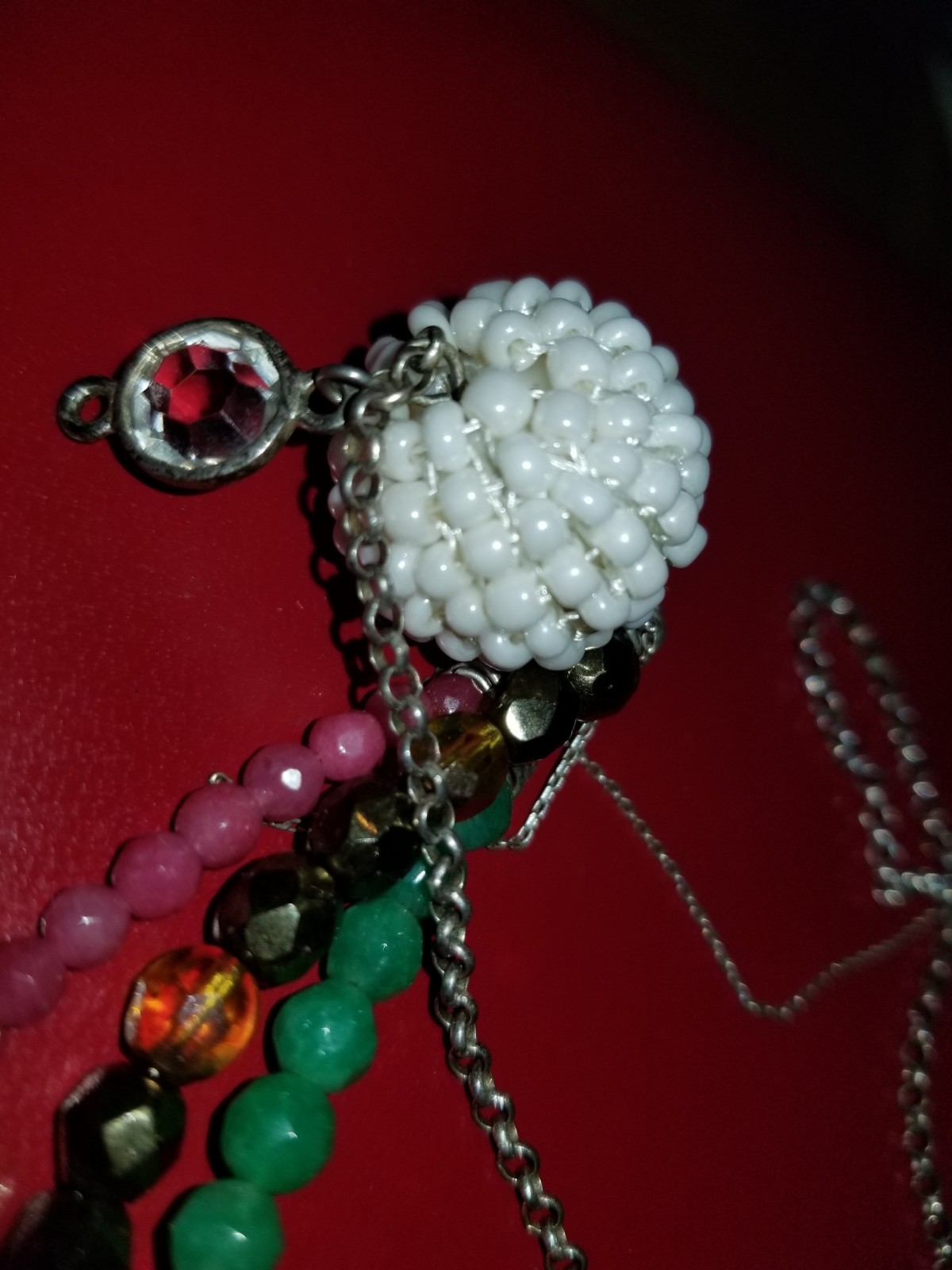 1990s Raw Ruby, Raw Emerald Austrian Crystal One … - image 4