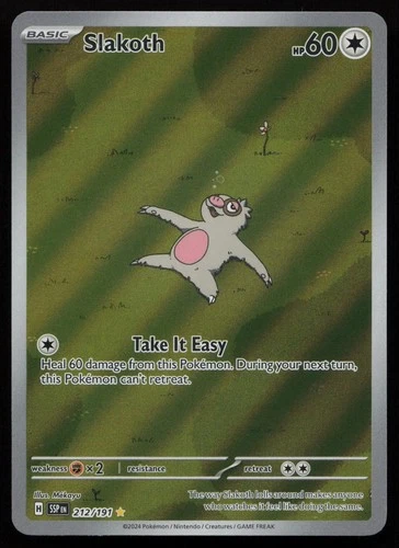 Slakoth 212/191 Holo Illustration Rare Surging Sparks Pokemon English NM