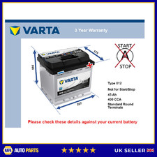 Battery fits VW UP TIGUAN FOX ID3 LUPO BEETLE ID5 TOURAN ID4 Varta 012