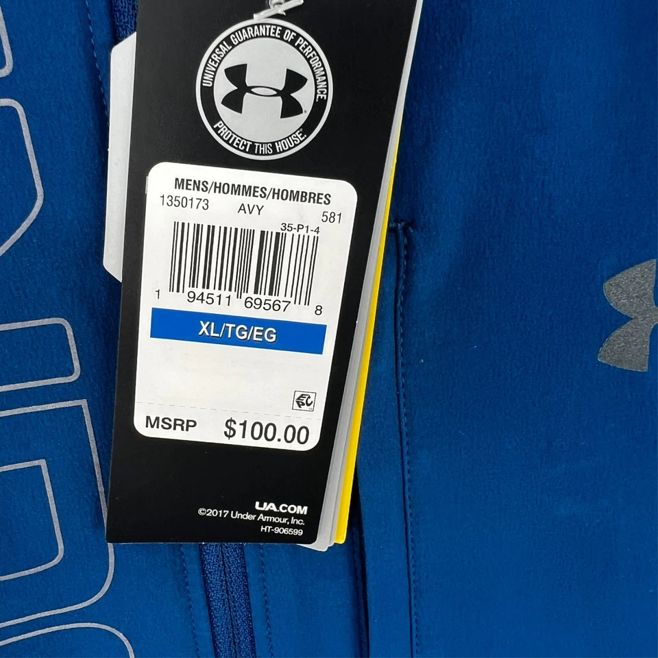 NEW Under Armour Outrun The Storm Jacket Blue Men XL Water Repellent Stretch - Image 4 of 4