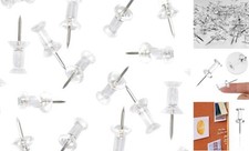Clear Plastic Head Push Pins, 200 Count, Steel Point Tacks Transparent