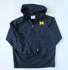 UNIVERSITY OF MICHIGAN 1/4 Zip Windbreaker Hoodie CHAMPION Youth YXL 14-16