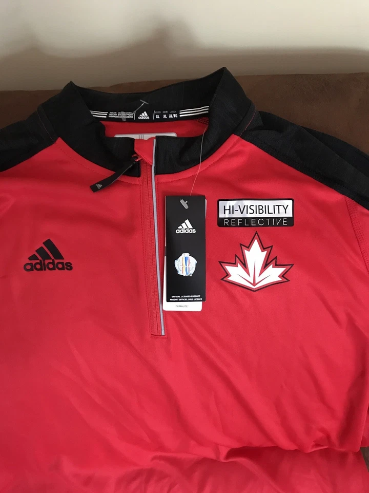 Camisa ADIDAS CANADÁ WORLD CUP OF HOCKEY 2016 Roja Manga Larga NUEVA CON ETIQUETAS TALLA XL HOMBRES Foto 2 de 4
