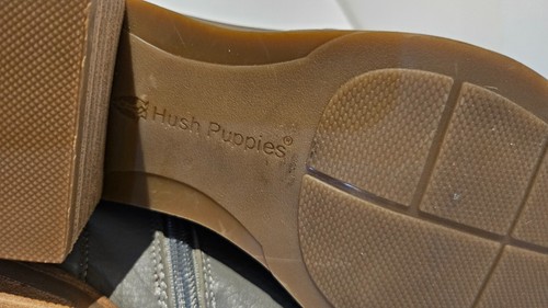HUSH PUPPIES Women's Comfort Leather Boots Light Grey Size US 6 EU 37 RRP $179 - Picture 6 of 9