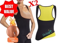 2 CAMI NEOPRENE 2XL  HOT FAJA REDU CONTROL WOMEN SHAPER SLIMMING SWEAT