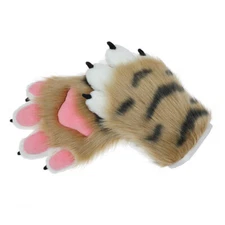 Tiger Claw Plush Gloves Beast Claws Party Cosplay Halloween Fluffy Paw Props 