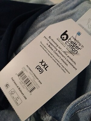 Time and Tru Maternity Jeans Women's Size XXL Light Blue Wash Straight Leg