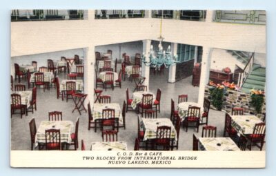 C. O. D. Bar & Cafe NUEVO LAREDO Mexico Postcard 