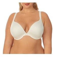 DreamFit Full Coverage Underwire Vanilla Micro Plunge Bra Size 46DD NWT