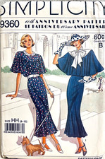 New Simplicity Pattern 9360 Size 6-12 Vintage Town Dress Capelet Flutter Sleeve