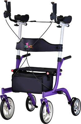 NOVA Phoenix Rise UP Rollator, Upright Walker w/Padded Forearm, Purp - OPEN BOX!