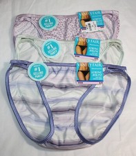 NWT set of 3 VANITY FAIR ILLUMINATION STRING BIKINI 18108 LILAC DOT GREEN STRIPE
