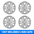 14" Set of 4 Silver Wheel Covers Snap On Full Hub Caps fit R14 Tire & Steel Rim