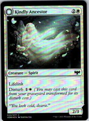 Magic the Gathering Foil Kindly Ancestor Innistrad Crimson Vow MTG Free Shipping