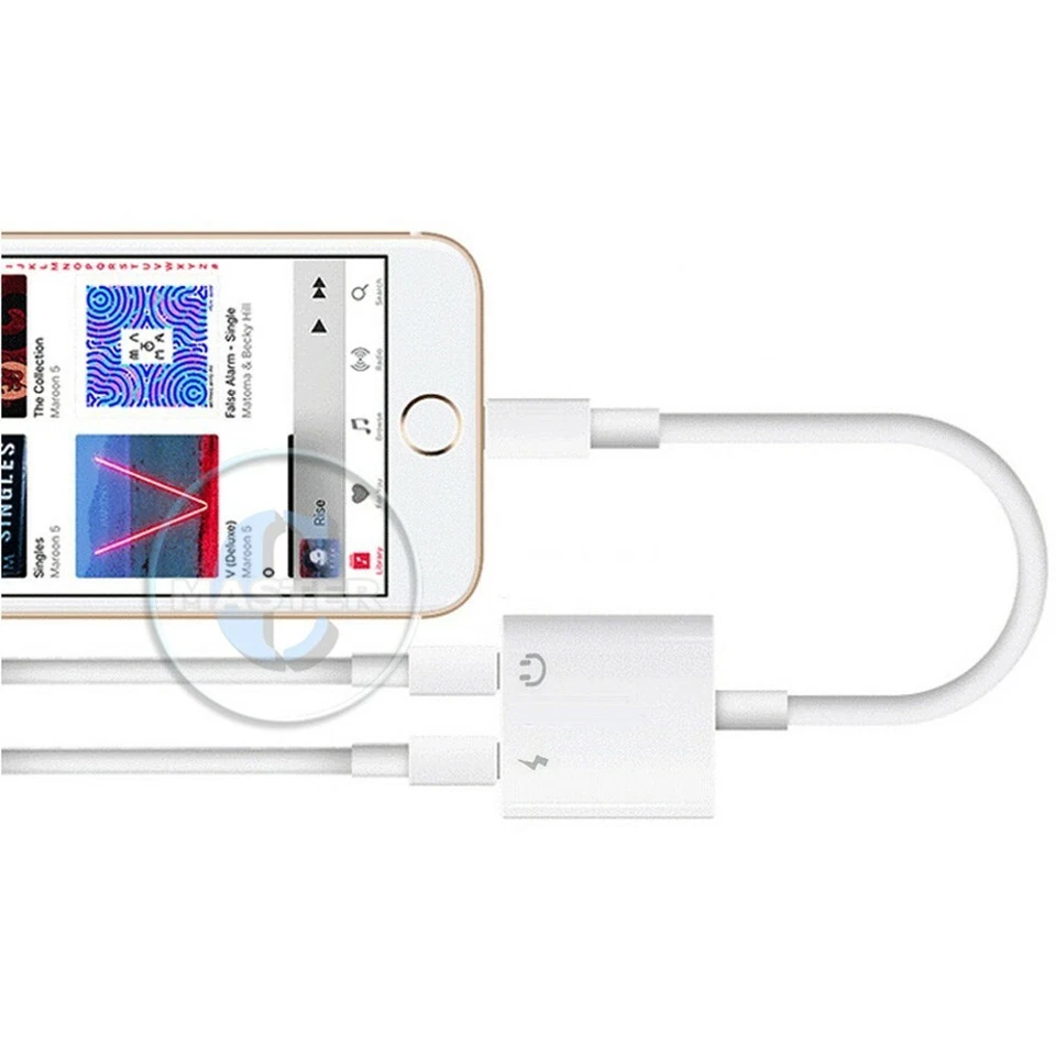 DUO SPLITTER CALL AUDIO & CHARGE CABLE ADAPTER for iPHONE 12 11 PRO XS MAX XR X - Image 3 of 4