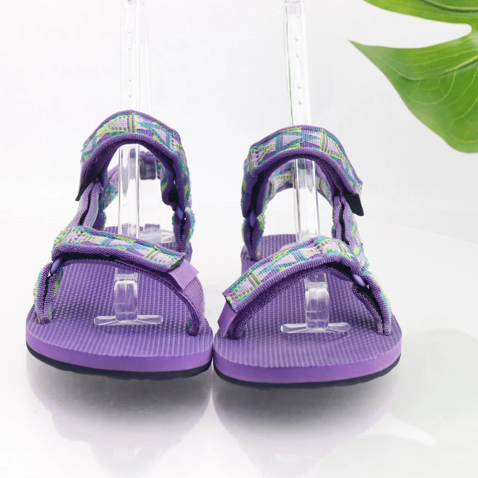 Teva Mujer Original Universal Sandalia Talla 10 Zapato Deportivo Ajustable Púrpura Verde azulado Foto 3 de 4