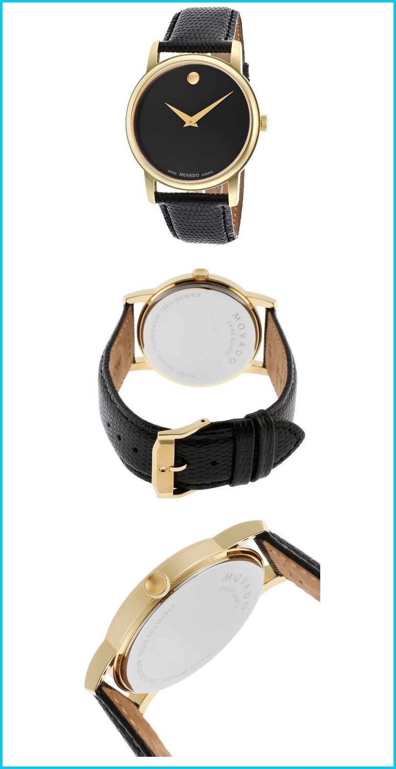 movado men's 2100005 museum gold classic leather watch